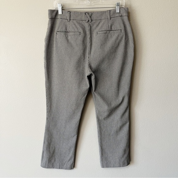 Maeve by Anthropologie Essential Slim Kick Flare Pant Houndstooth Black Size 10 - Picture 8 of 12